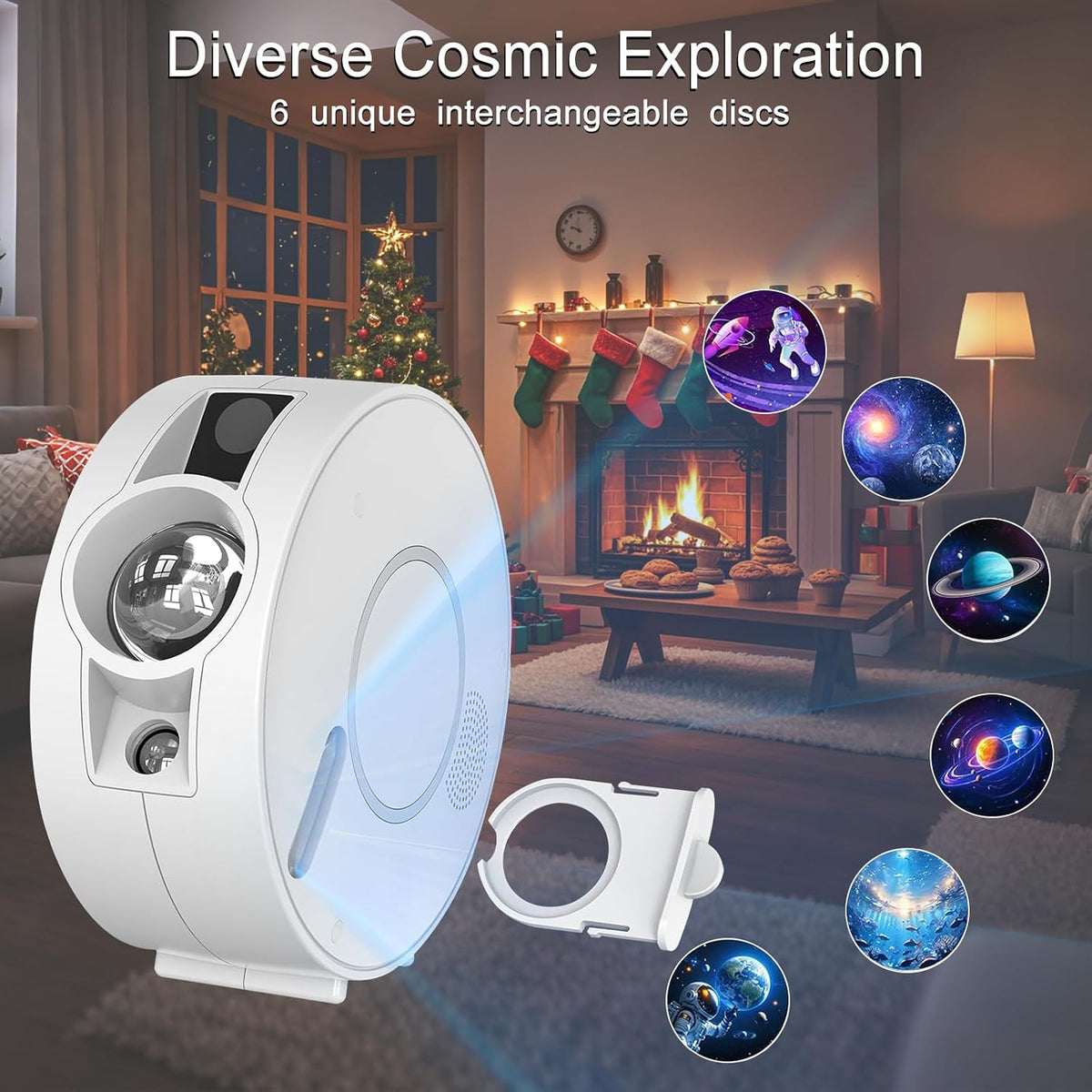 Smart Galaxy Star Projector - APP Control Bluetooth Speaker 6 Slides