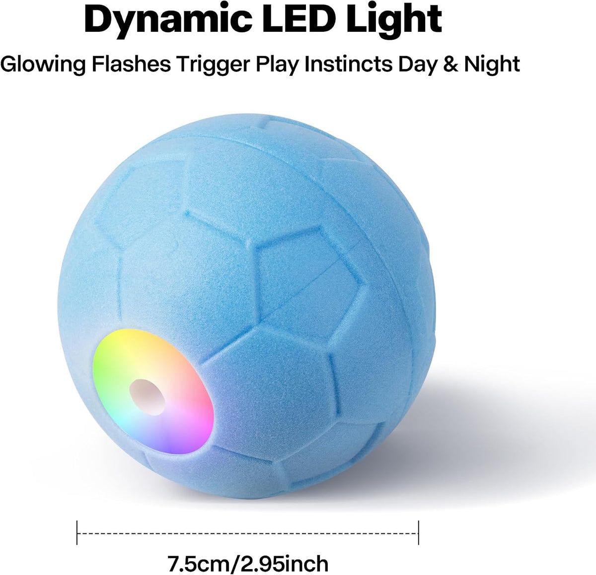 Interactive Dog Ball,Automatic Rolling Ball for Small,Medium & Large Dogs,Touch Activated Self Moving Toy with LED Lights, Upgraded ETPU Material,Ip65 Waterproof for Indoor/Outdoor Play