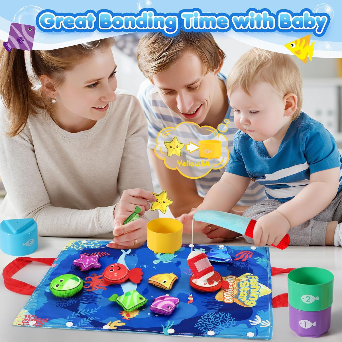 Montessori Toys for 1-2 Years Old Boy Girl, Birthday Gift, Fishing Game