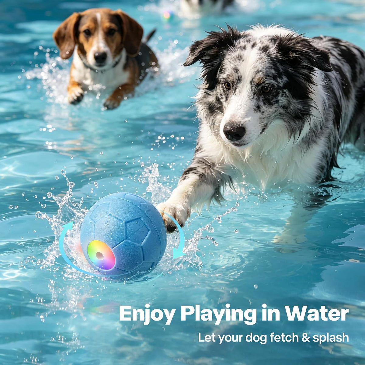 Interactive Dog Ball,Automatic Rolling Ball for Small,Medium & Large Dogs,Touch Activated Self Moving Toy with LED Lights, Upgraded ETPU Material,Ip65 Waterproof for Indoor/Outdoor Play