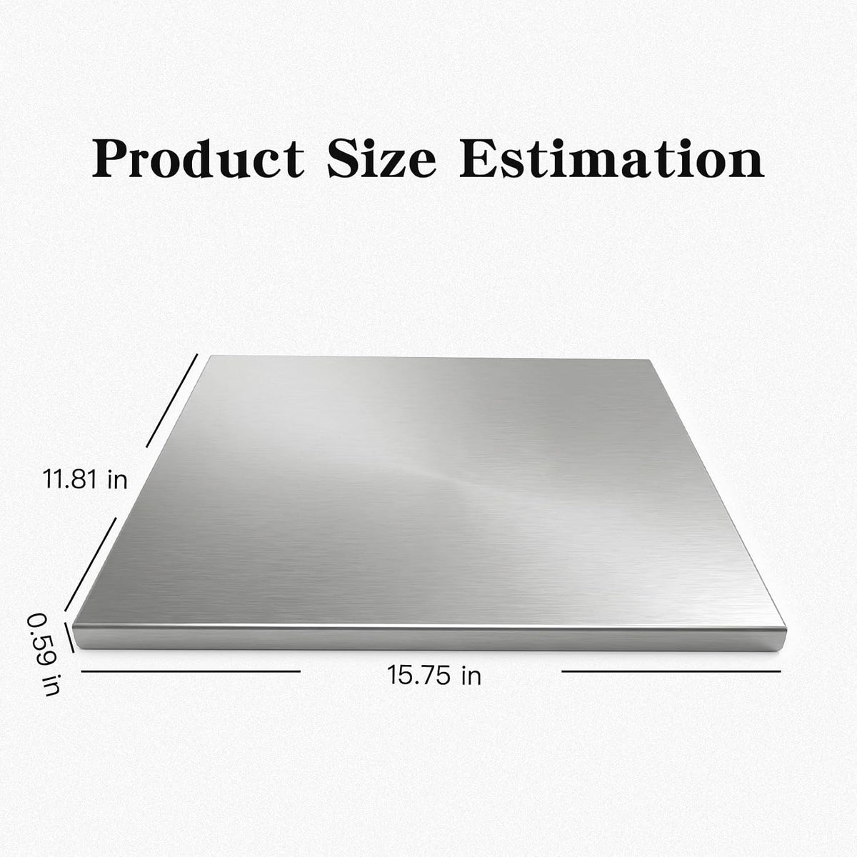 Stainless Steel Cutting Board with Lip,Stainless Steel Cutting Board – Ideal for Vegetables, Fruits, and Meat (15.75 × 11.81 × 0.59 Inches)