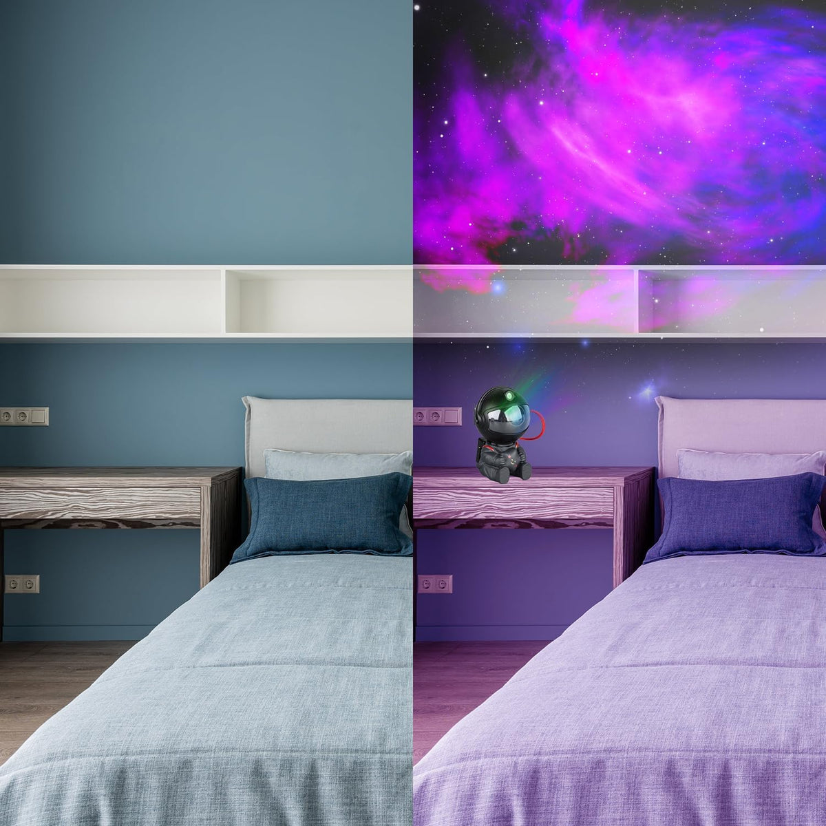 Astronaut Galaxy Star Projector, Night Light for Kids, Original Black