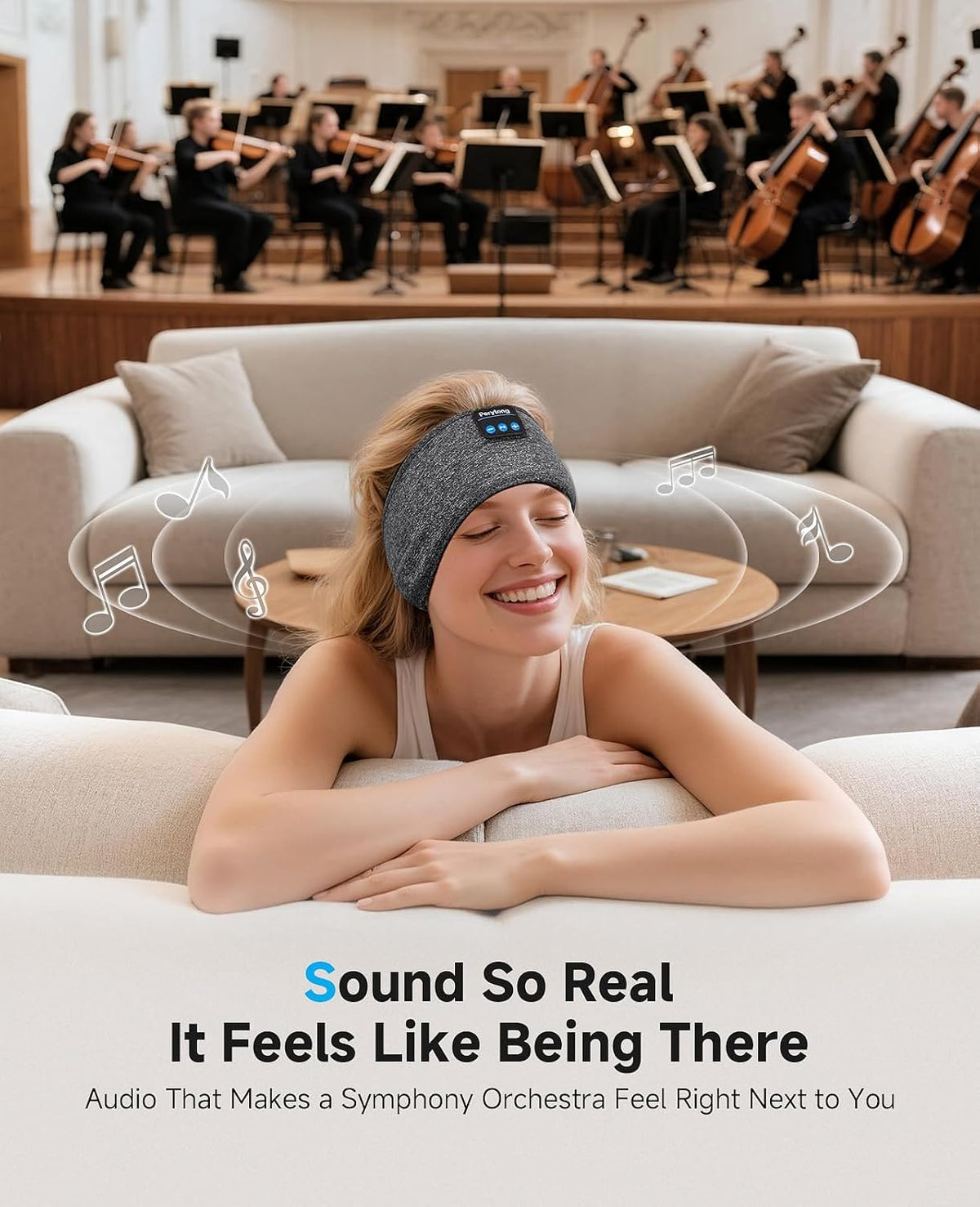 Sleep Headphones Bluetooth 5.4, Sleeping Headphones with Built-In Stereo Speakers, Wireless Earphones for Comfortable Sleep Listening, Soft & Sweat-Proof Sports for Workout