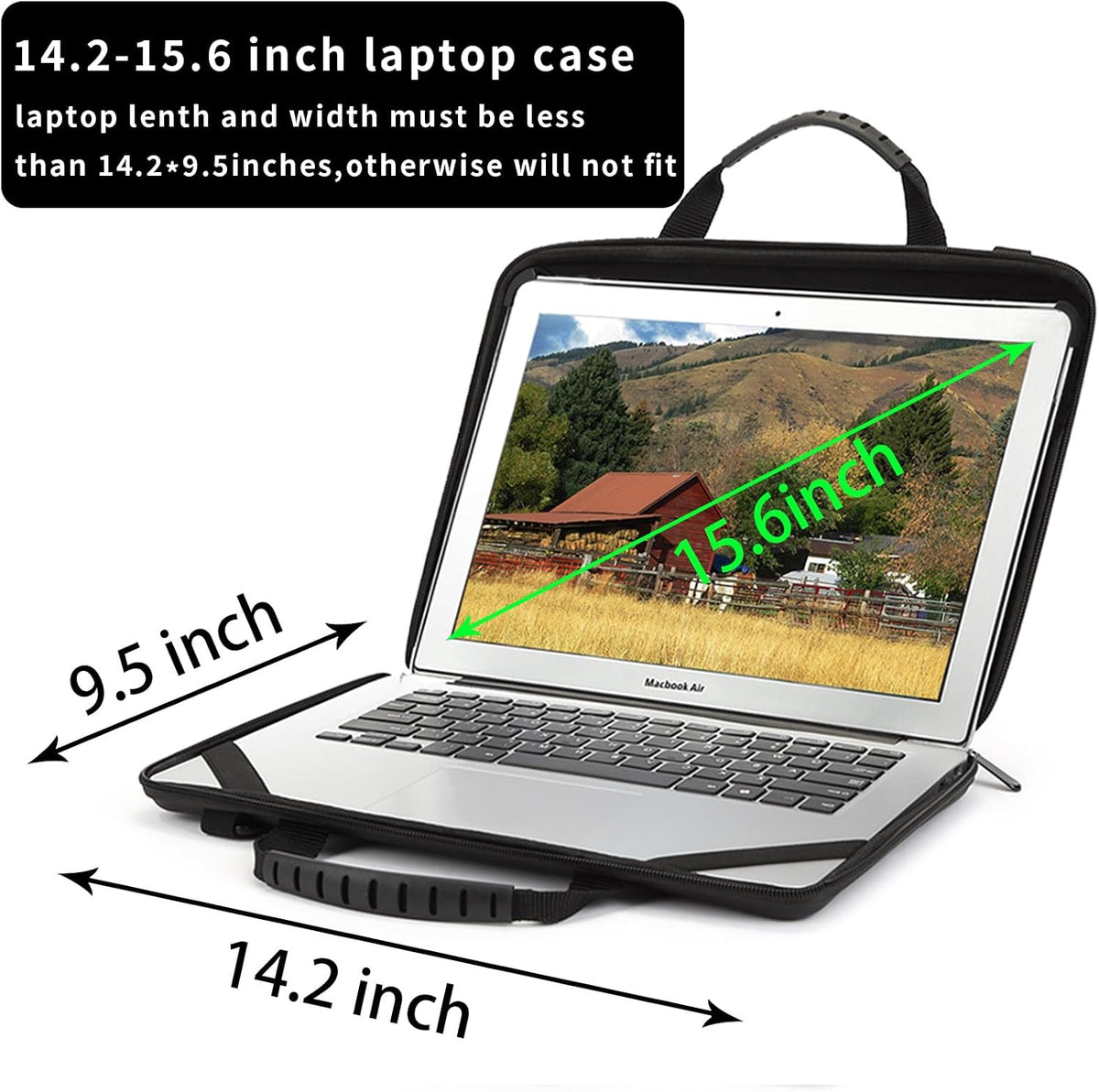 14.2-15.6 Inch Laptop Case Hard Shell, Protective Laptop Carrying Case with Stand for Heat Dissipation