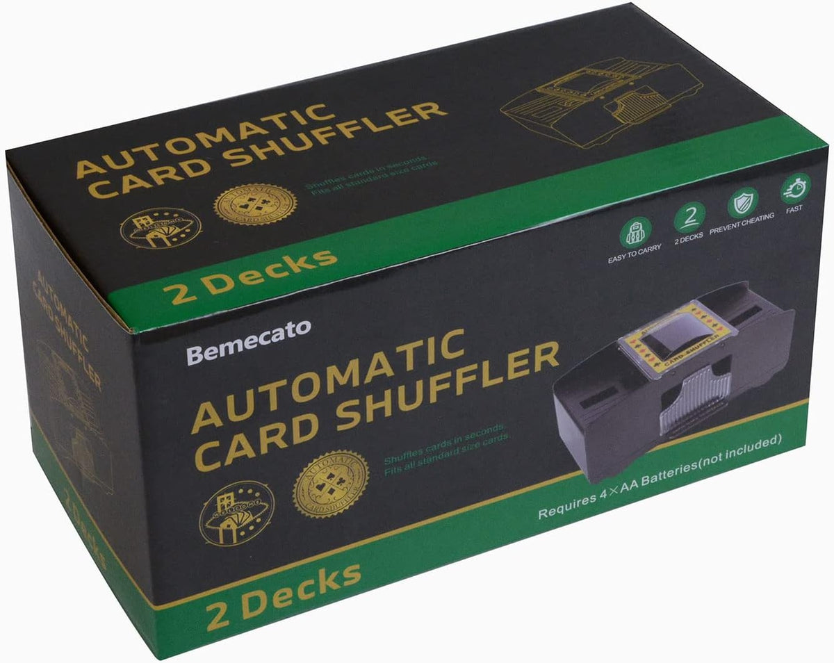 Card Shuffler 2/4/6 Deck, Automatic Electric Playing Card Shuffler, Battery Operated Poker UNO Shuffling Machine, for Family Party Games