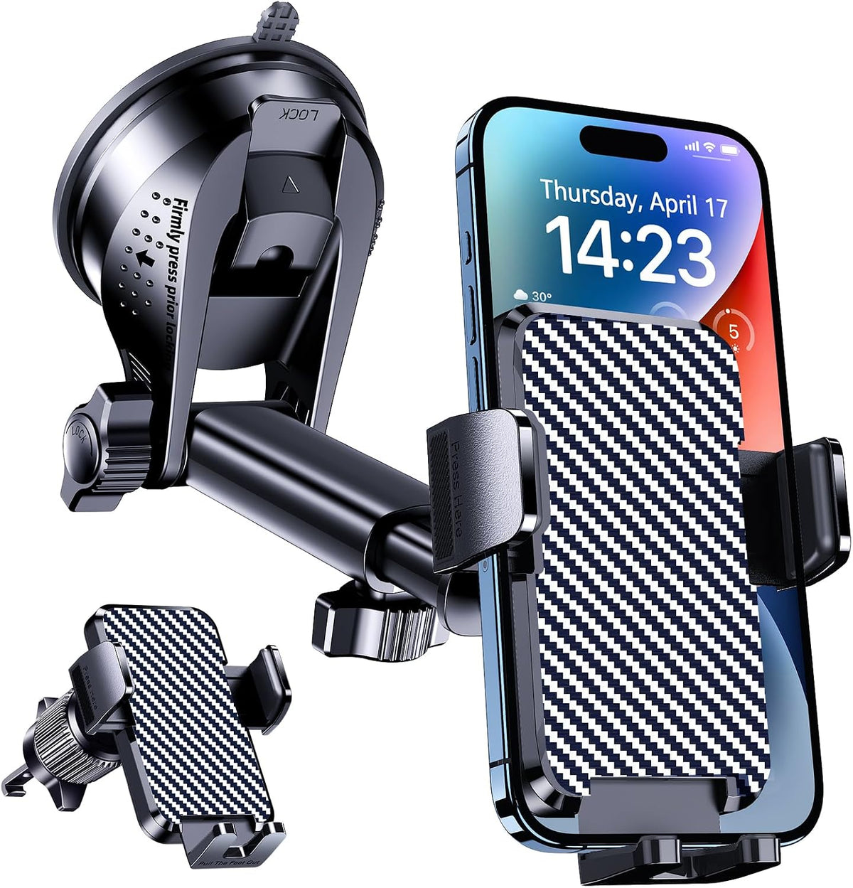 Car Phone Holder Car Universal Mobile Phone Holder 360° Rotatable Car Mobile Phone Holder Dashboard Windshield Air Vent Phone Holder Car for Iphone Android