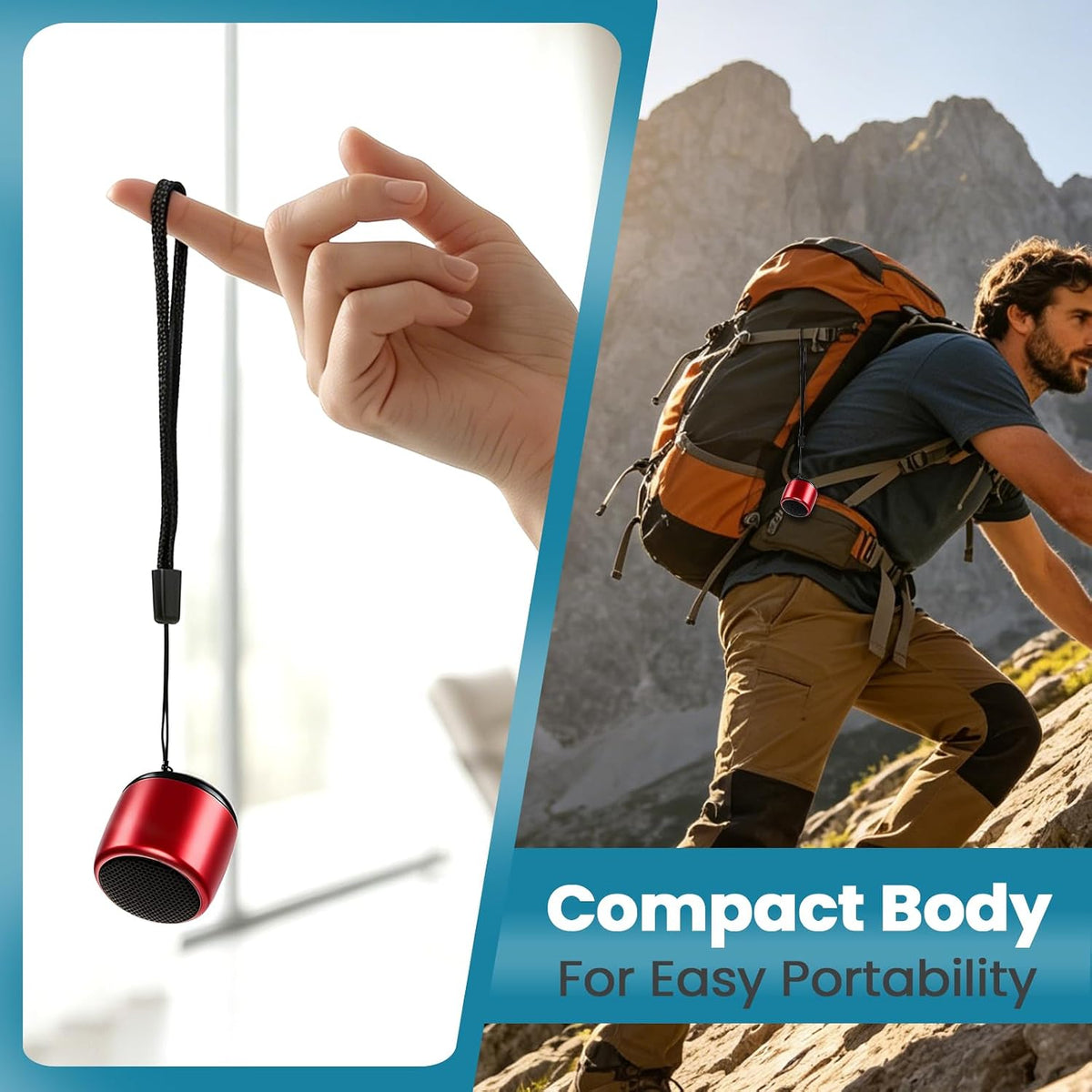 Best Mini Portable Bluetooth Speaker with HD Sound & Bass (Red)