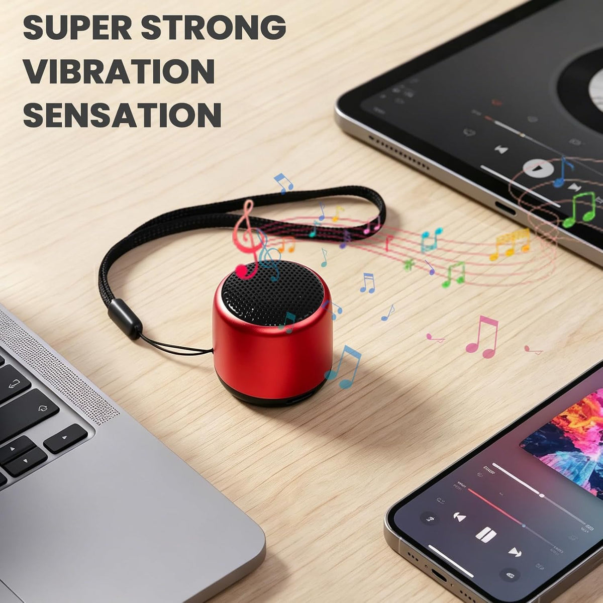 Best Mini Portable Bluetooth Speaker with HD Sound & Bass (Red)