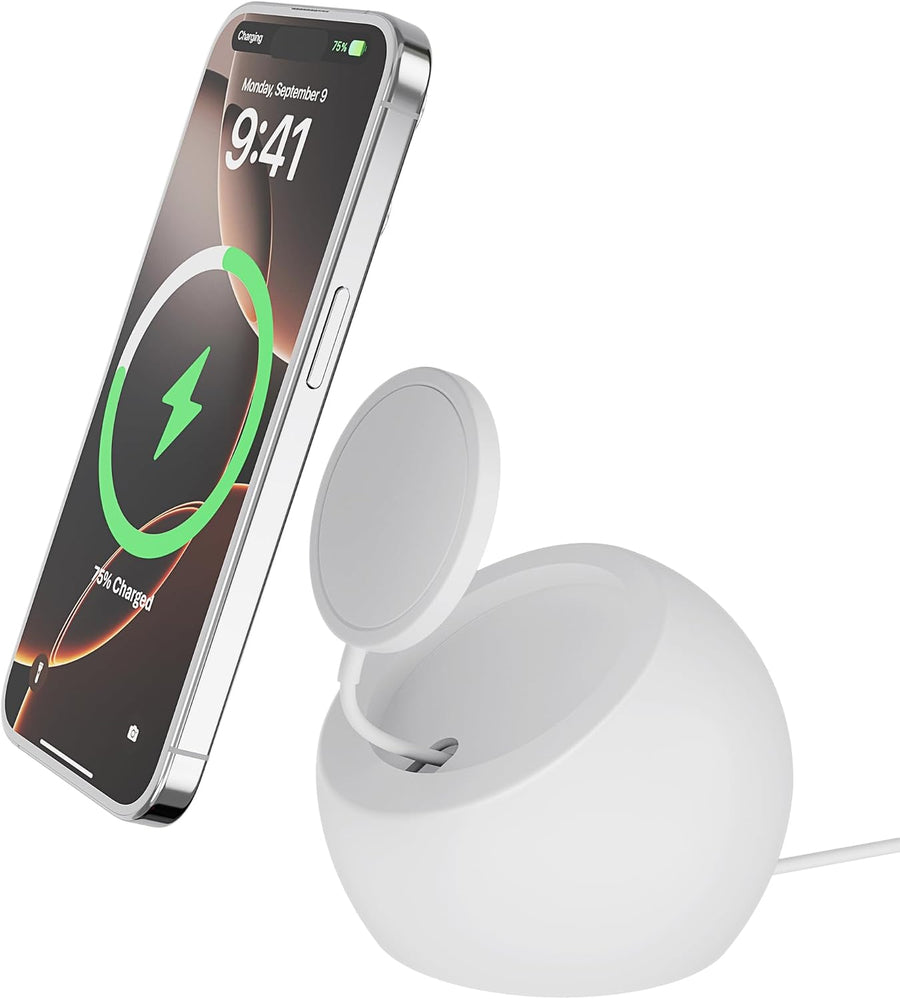 Wireless Charger, Magsafe Charger Stand, Phone Stand for Desk, White