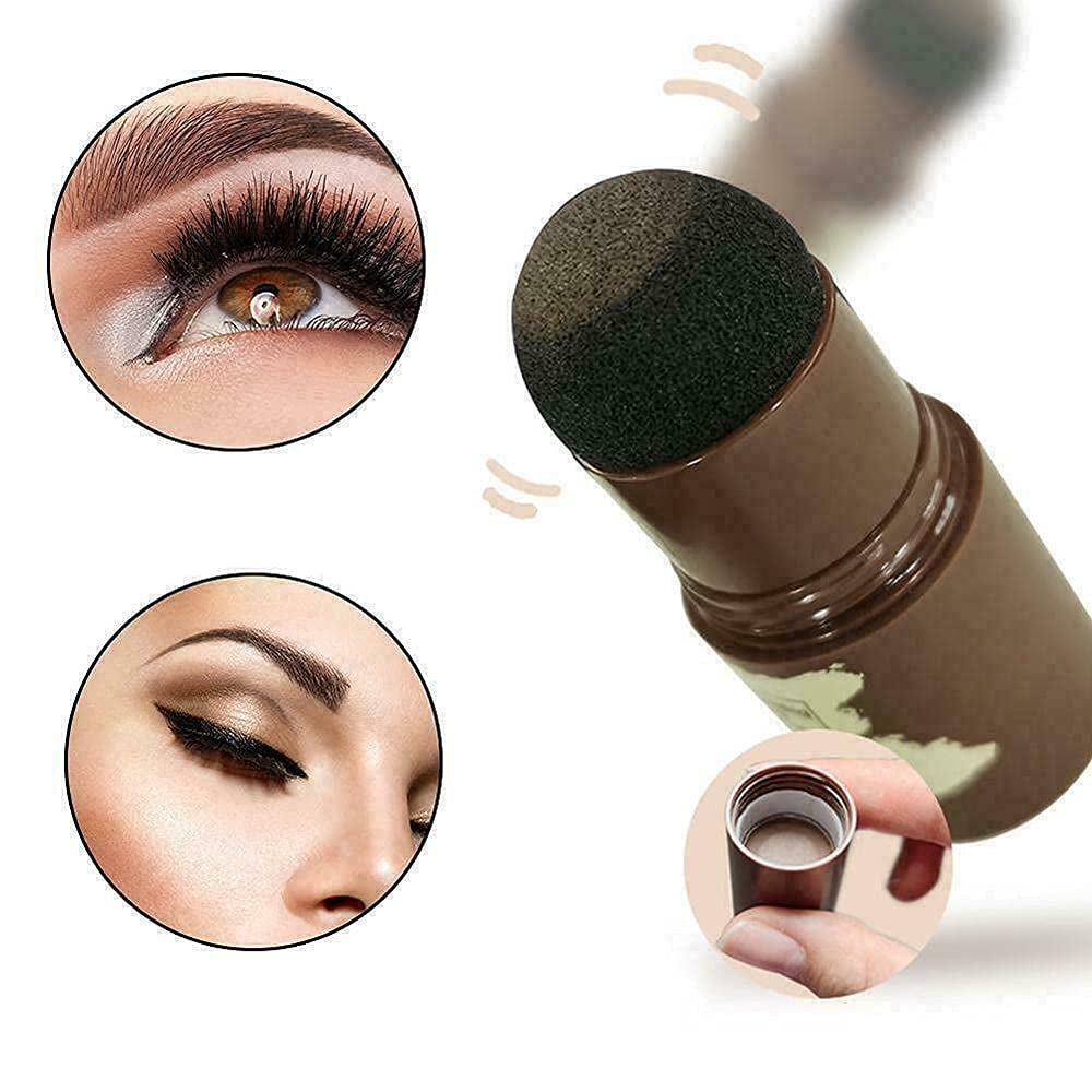 Eyebrow Stamp Shaping Kit, One Step Brow Stamp Stencil Kit Waterproof Eye Brow Stamp Makeup Tools Eyebrow Definer with 6 Reusable Eyebrow Stencils (Light Brown)