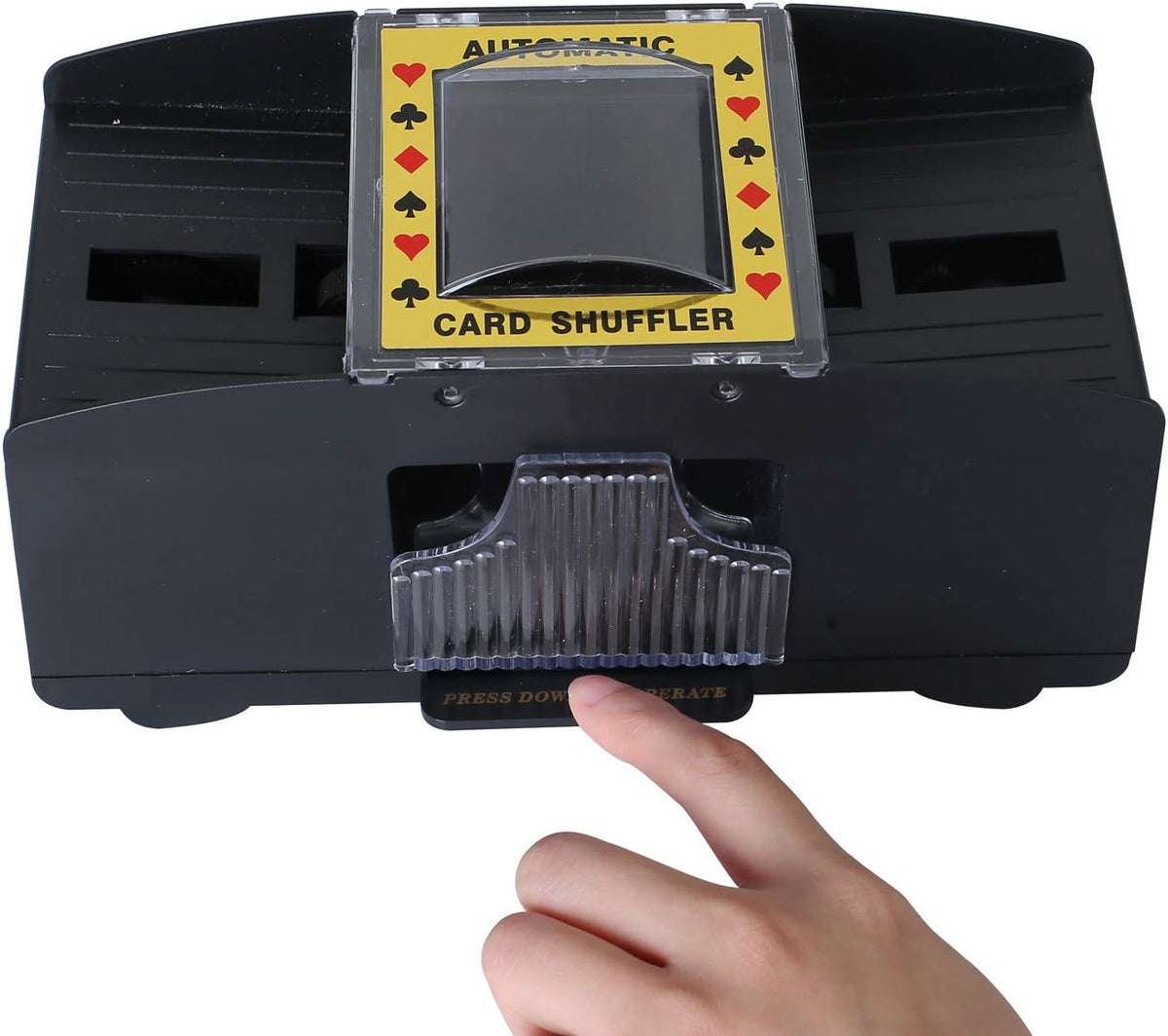 Card Shuffler 2/4/6 Deck, Automatic Electric Playing Card Shuffler, Battery Operated Poker UNO Shuffling Machine, for Family Party Games