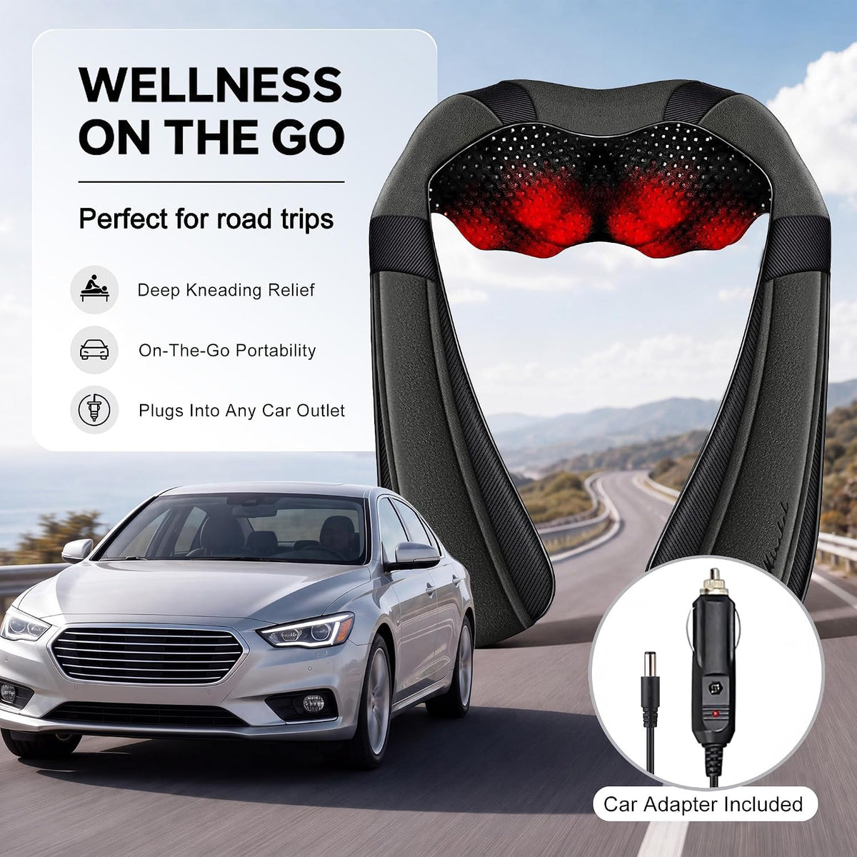 Shiatsu Neck & Back Massager with Heat for Pain Relief Deep Tissue