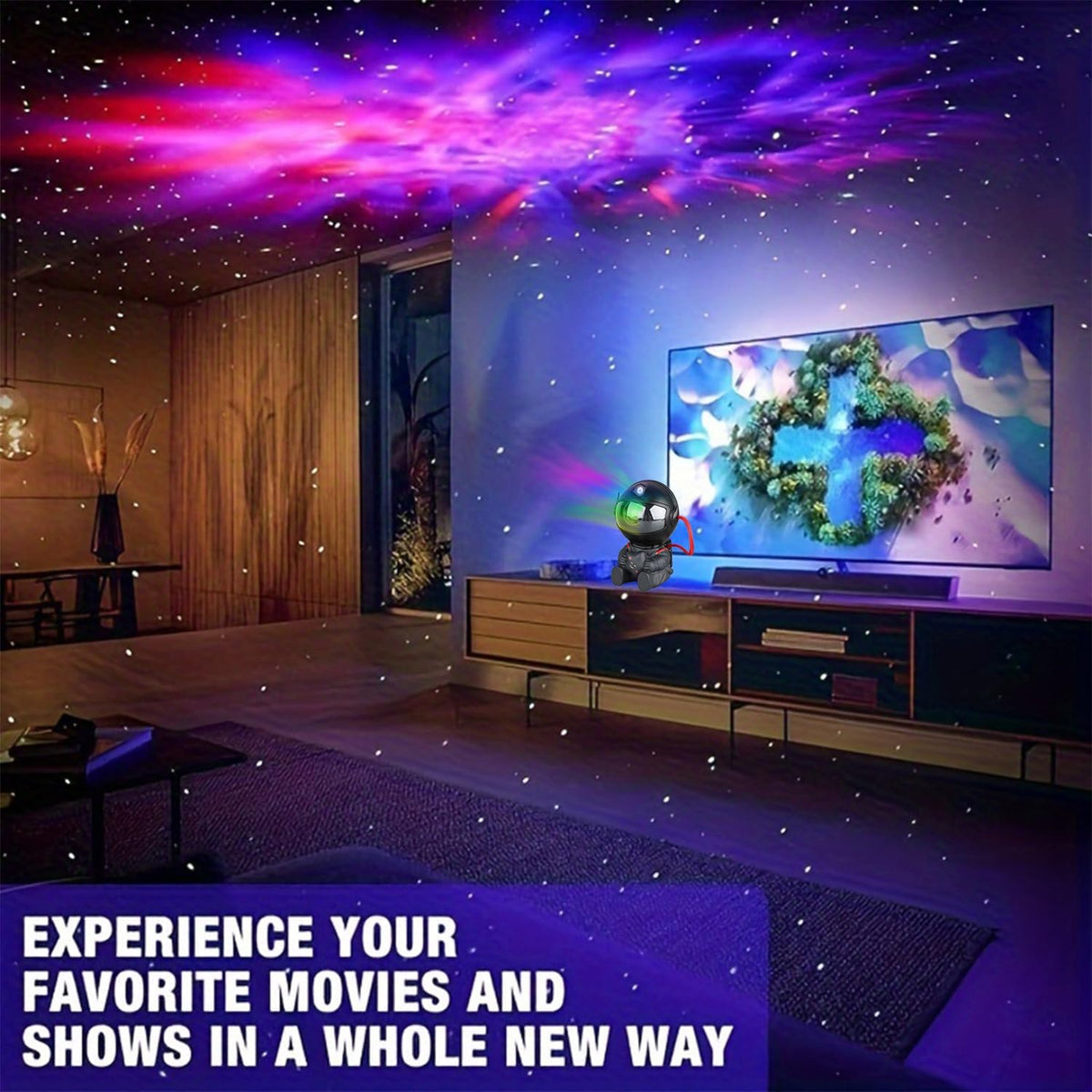 Astronaut Galaxy Star Projector, Night Light for Kids, Original Black
