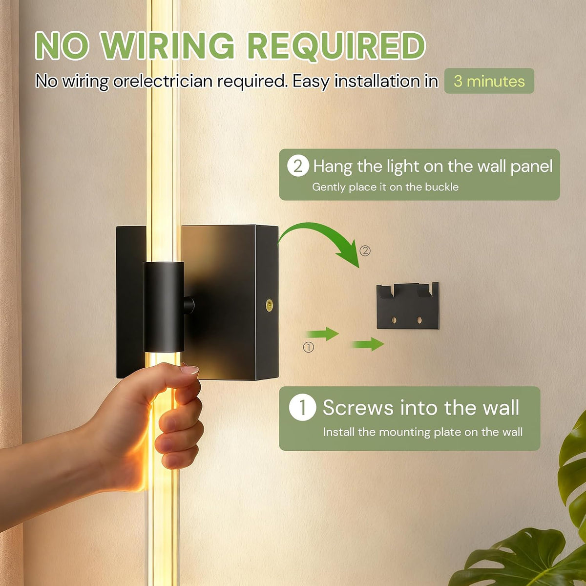 Battery Operated Wall Sconce Set of 2, Full Lighting Wall Light, 10000Mah