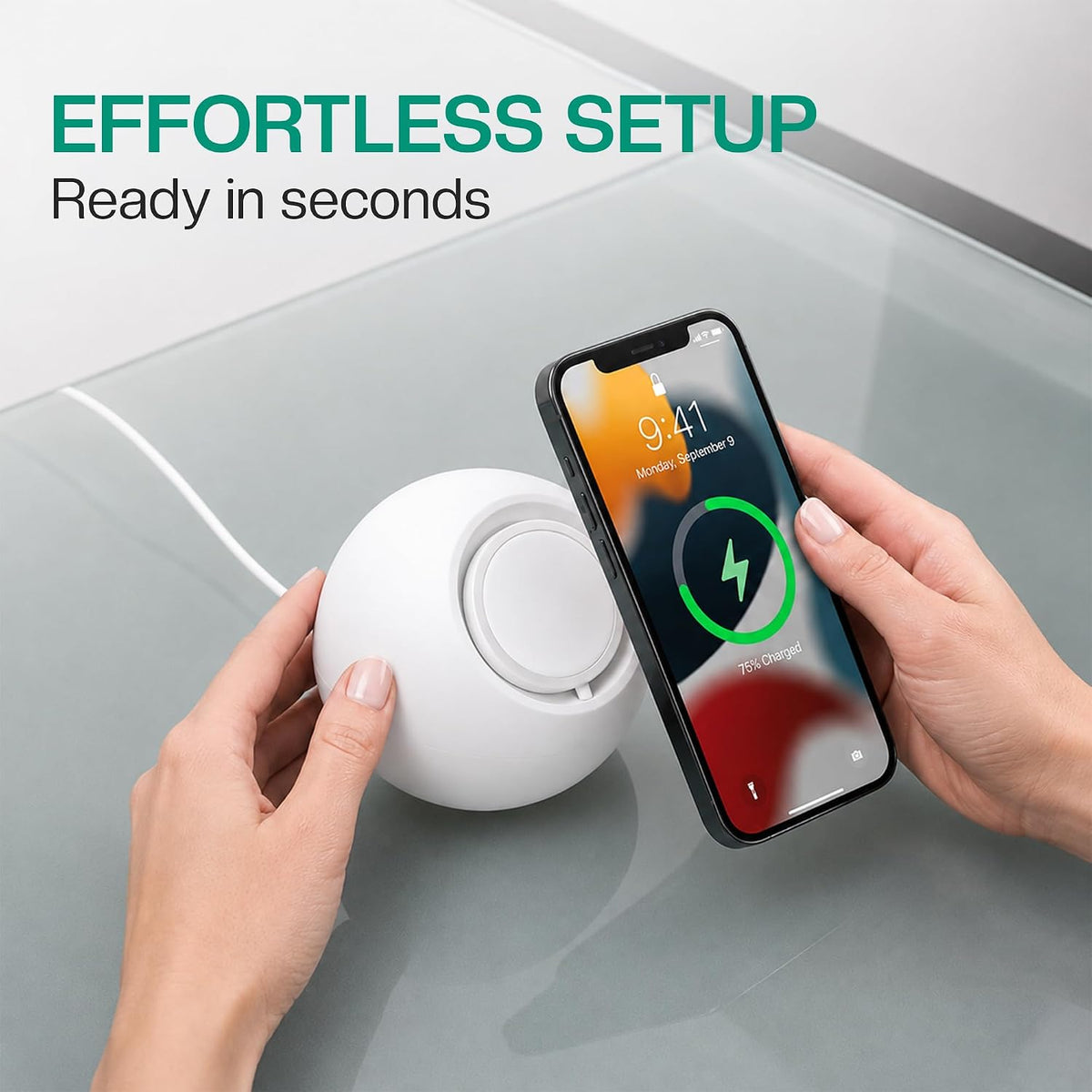 Wireless Charger, Magsafe Charger Stand, Phone Stand for Desk, White