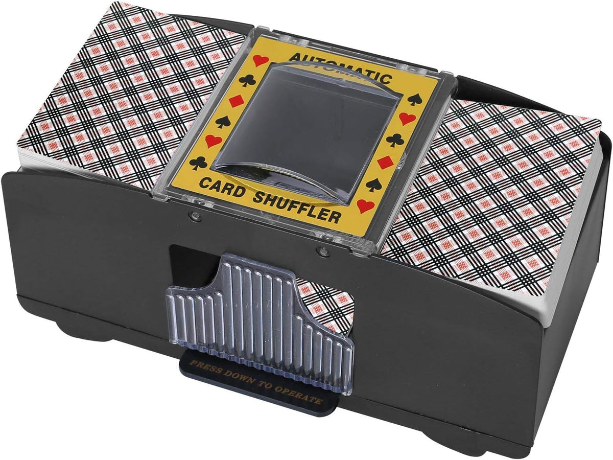 Card Shuffler 2/4/6 Deck, Automatic Electric Playing Card Shuffler, Battery Operated Poker UNO Shuffling Machine, for Family Party Games