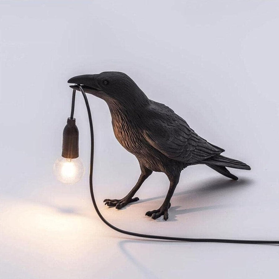 Gothic Raven Crow Bird Lamps Lifelike Animal Desk Light