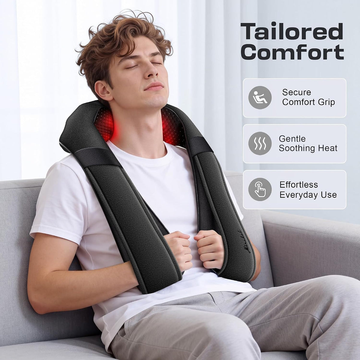 Shiatsu Neck & Back Massager with Heat for Pain Relief Deep Tissue