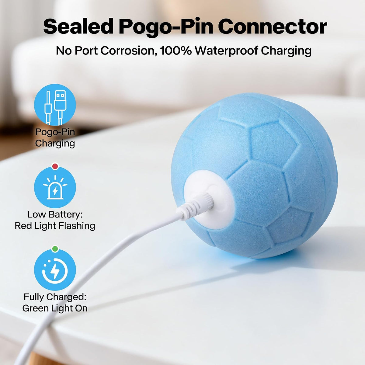 Interactive Dog Ball,Automatic Rolling Ball for Small,Medium & Large Dogs,Touch Activated Self Moving Toy with LED Lights, Upgraded ETPU Material,Ip65 Waterproof for Indoor/Outdoor Play