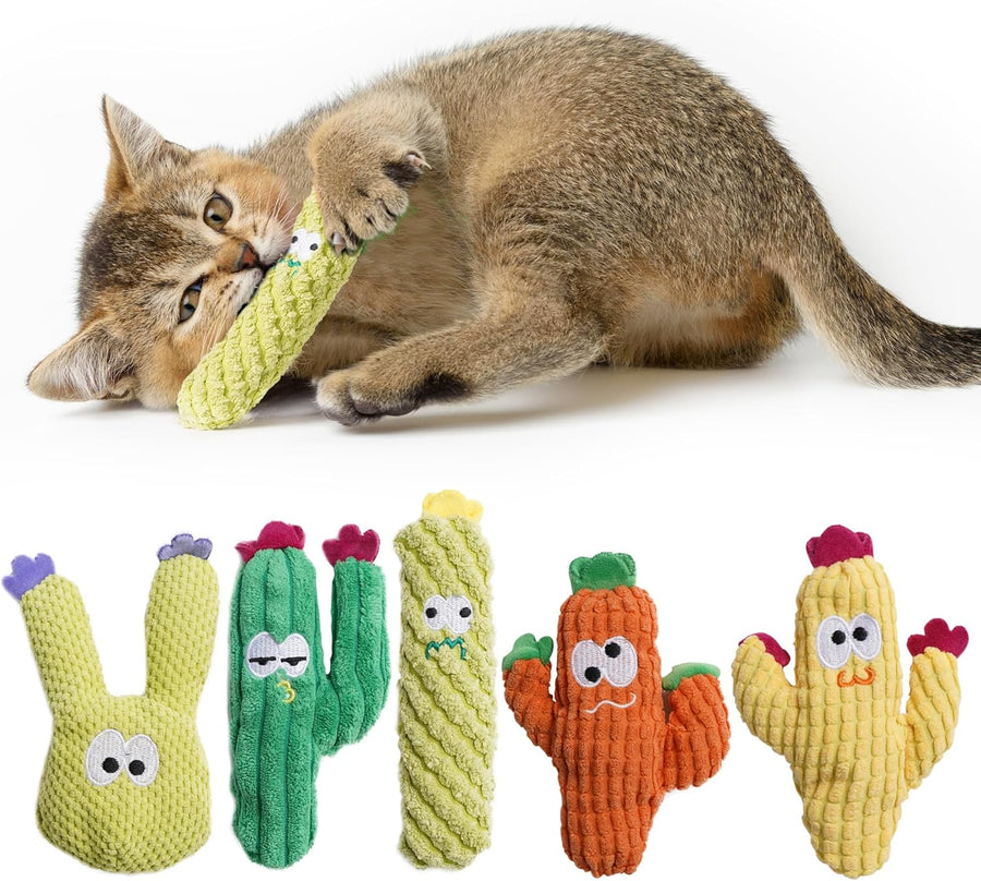 Cactus Catnip Toys, 100% Pure Organic Catnip-Filled Toys without Cotton