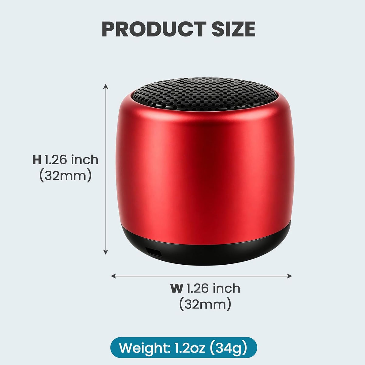 Best Mini Portable Bluetooth Speaker with HD Sound & Bass (Red)
