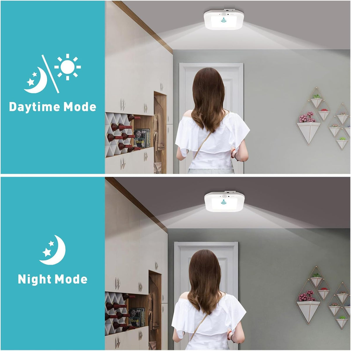 Rechargeable Motion Sensor Ceiling Light with Remote Closet Light