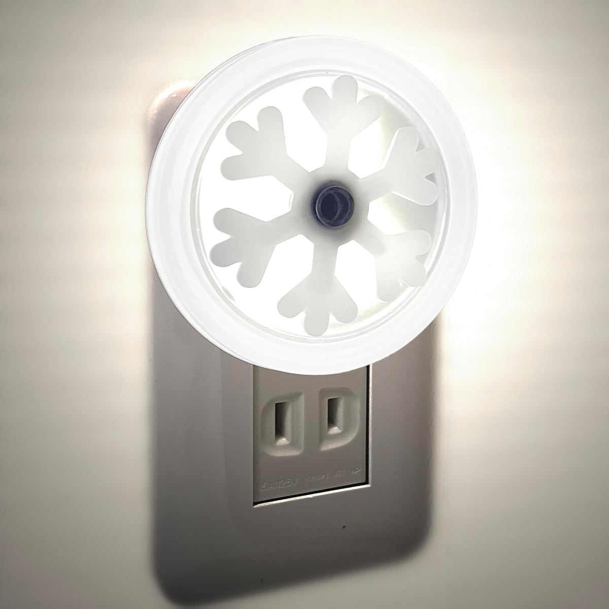 Smart LED Night Light [2-Pack], Plug-In with Auto Dusk to Dawn Sensor | Dimmable, Energy Efficient, Compact Wall Lights for Bedroom, Bathroom, Hallway, Kitchen (Snowflake White Light, 2)