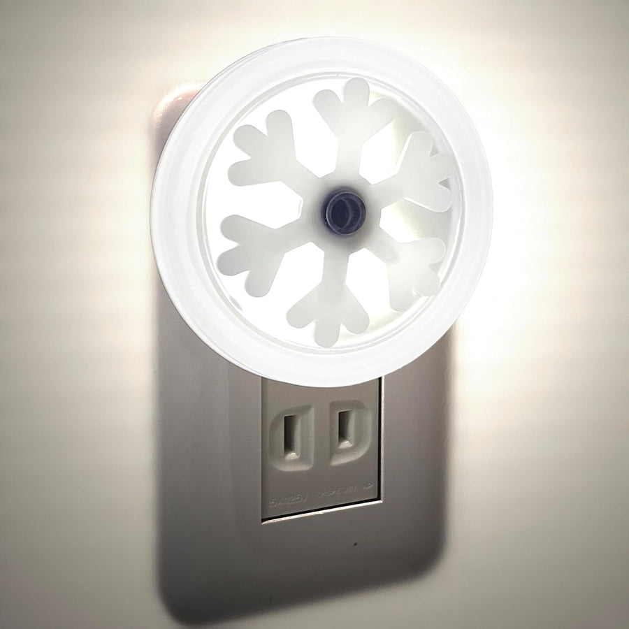 Smart LED Night Light [2-Pack], Plug-In with Auto Dusk to Dawn Sensor | Dimmable, Energy Efficient, Compact Wall Lights for Bedroom, Bathroom, Hallway, Kitchen (Snowflake White Light, 2)