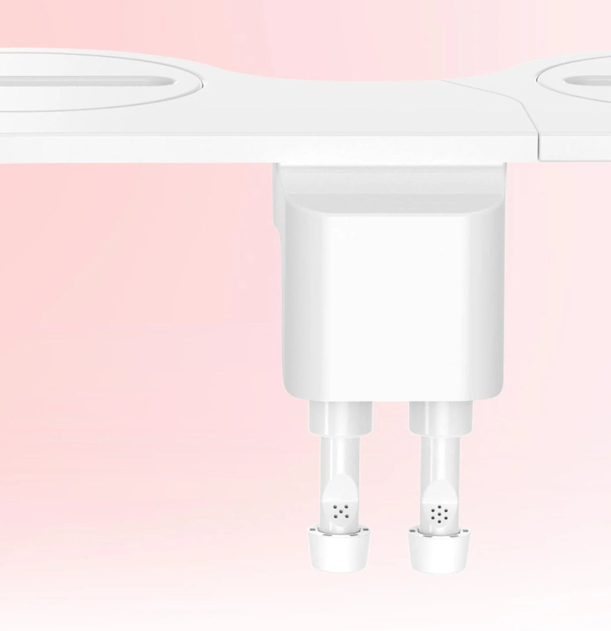 Ultra-slim non-electric bidet attachment with dual nozzles