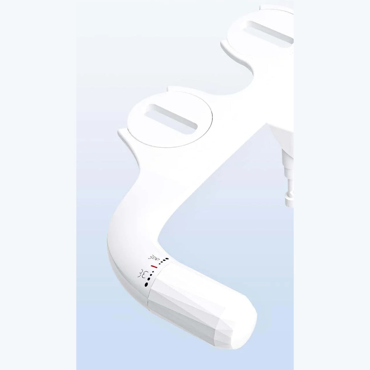 Ultra-slim bidet attachment – slim mounting plate and control arm