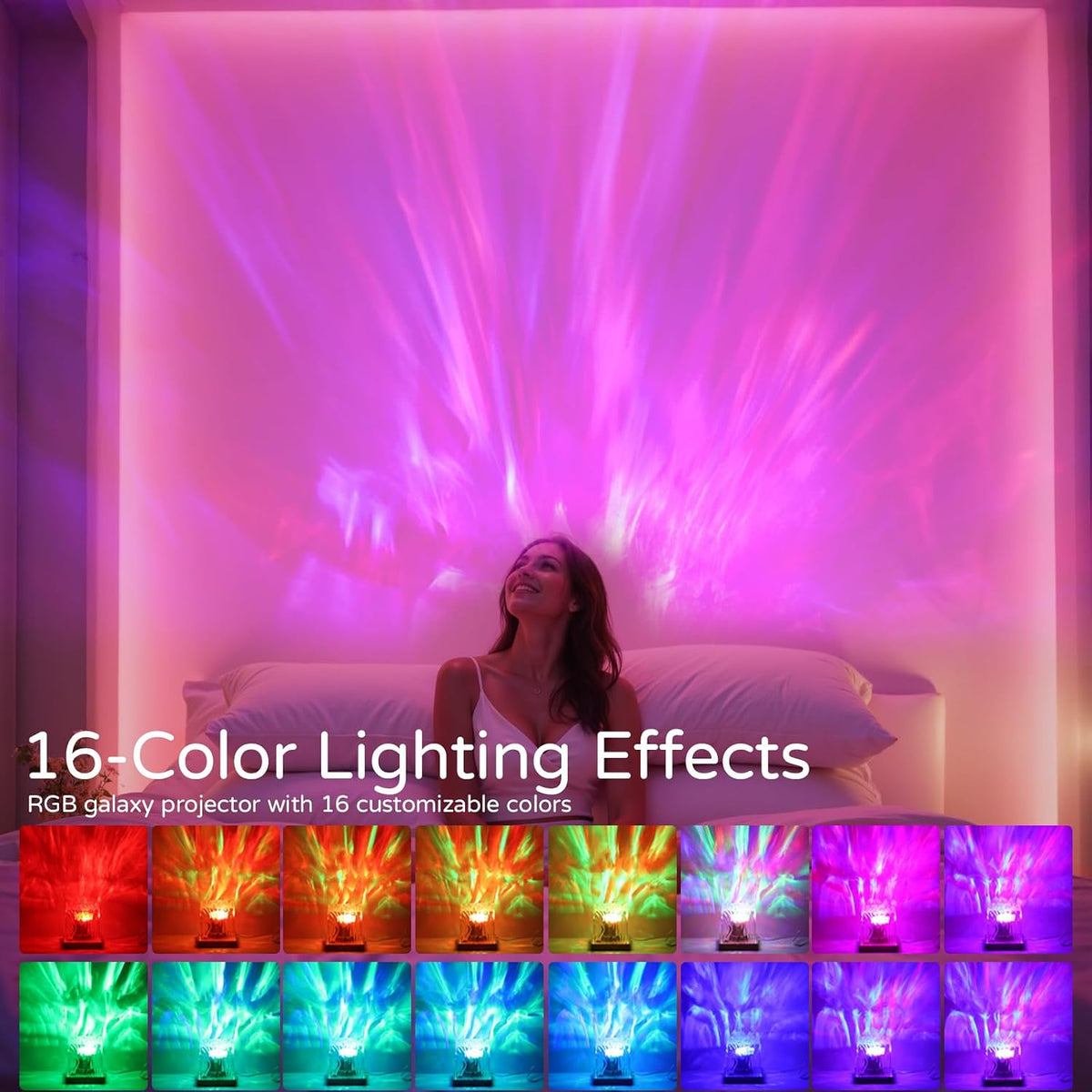 Northern Lights Projector,4.5" Aurora Light Projector Luminorthe Cube Lamp Mood Ambient Lighting with 16 Colors and Aurora Drift Effects for Room Decor Teen Girl Gifts Classroom