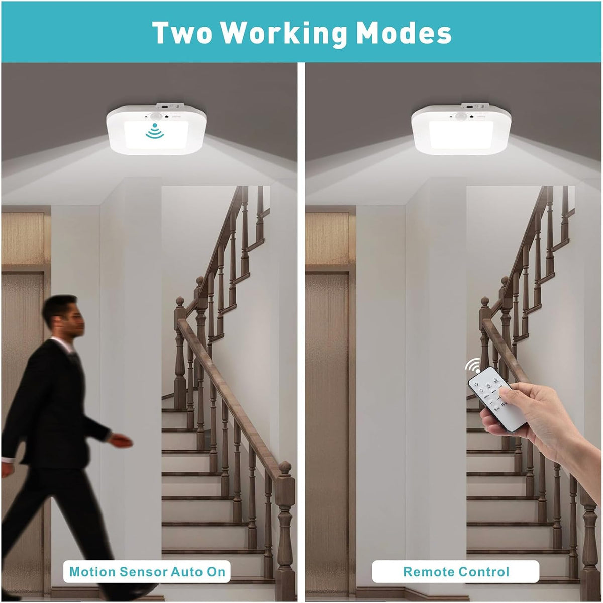Rechargeable Motion Sensor Ceiling Light with Remote Closet Light