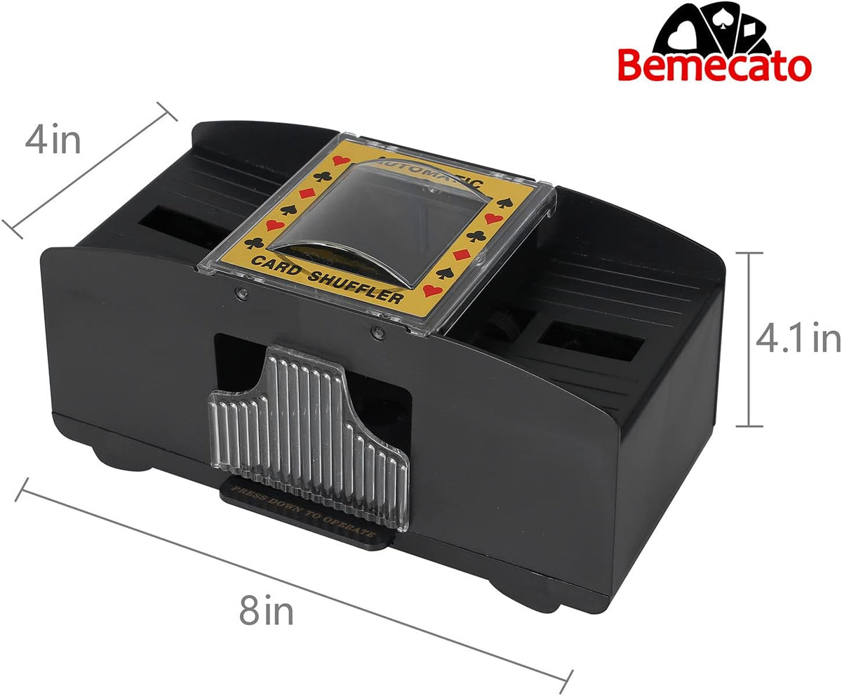 Card Shuffler 2/4/6 Deck, Automatic Electric Playing Card Shuffler, Battery Operated Poker UNO Shuffling Machine, for Family Party Games