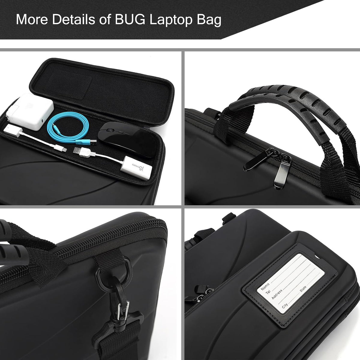 14.2-15.6 Inch Laptop Case Hard Shell, Protective Laptop Carrying Case with Stand for Heat Dissipation