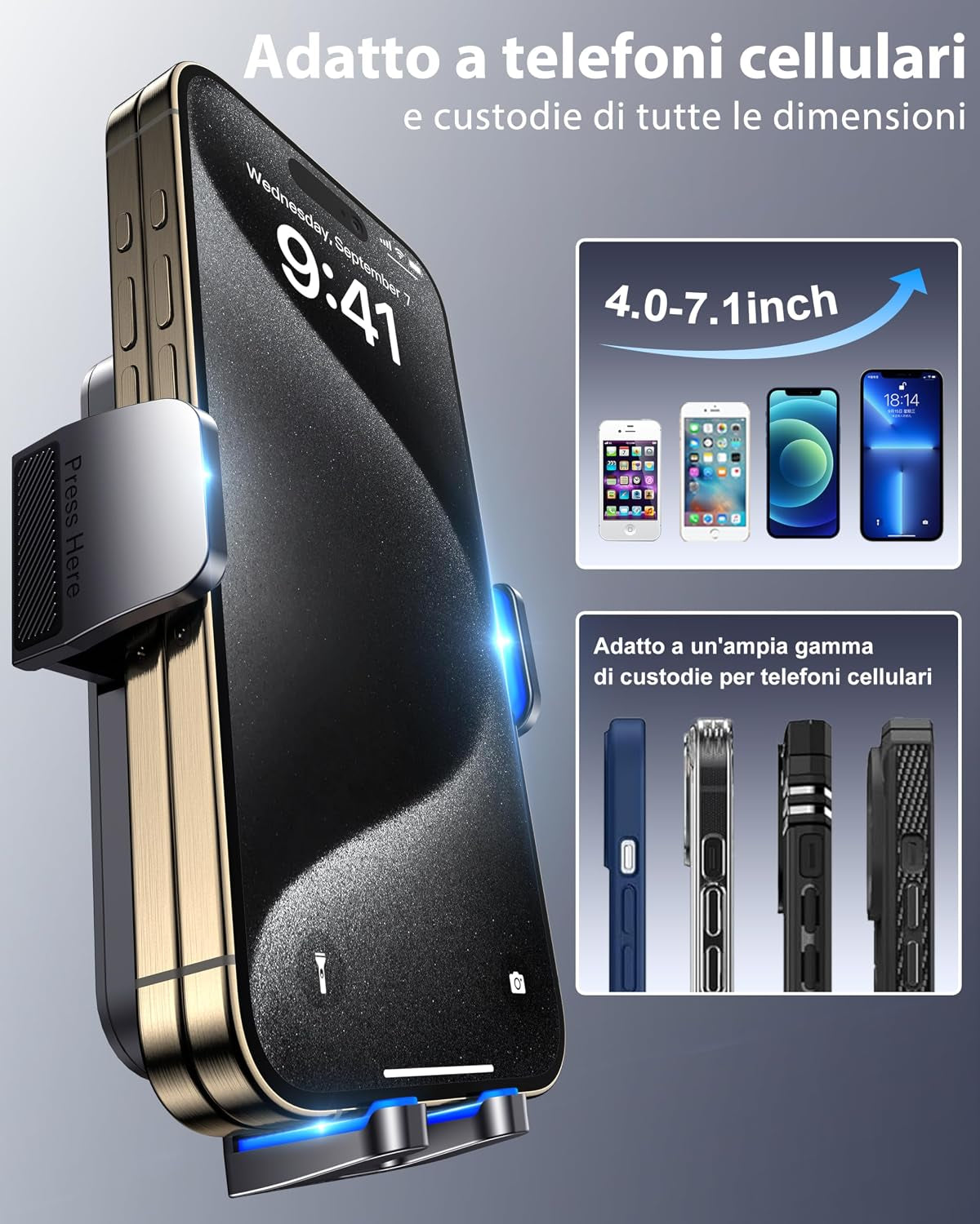 Car Phone Holder Car Universal Mobile Phone Holder 360° Rotatable Car Mobile Phone Holder Dashboard Windshield Air Vent Phone Holder Car for Iphone Android