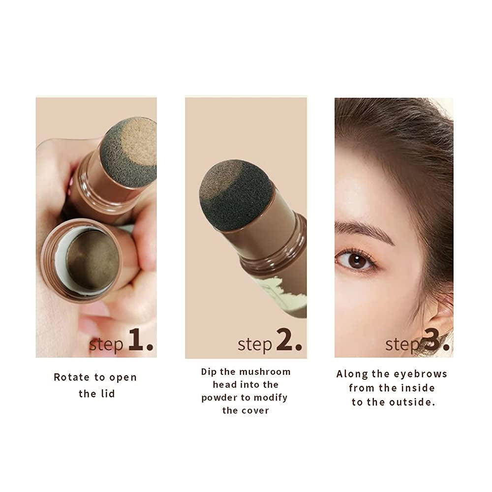 Eyebrow Stamp Shaping Kit, One Step Brow Stamp Stencil Kit Waterproof Eye Brow Stamp Makeup Tools Eyebrow Definer with 6 Reusable Eyebrow Stencils (Light Brown)