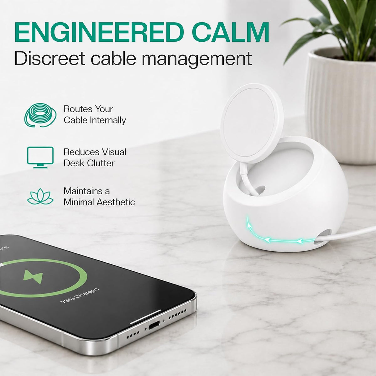 Wireless Charger, Magsafe Charger Stand, Phone Stand for Desk, White