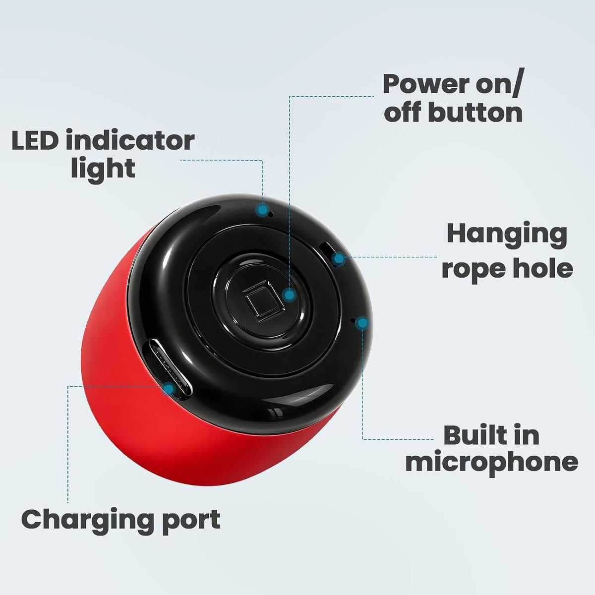 Best Mini Portable Bluetooth Speaker with HD Sound & Bass (Red)