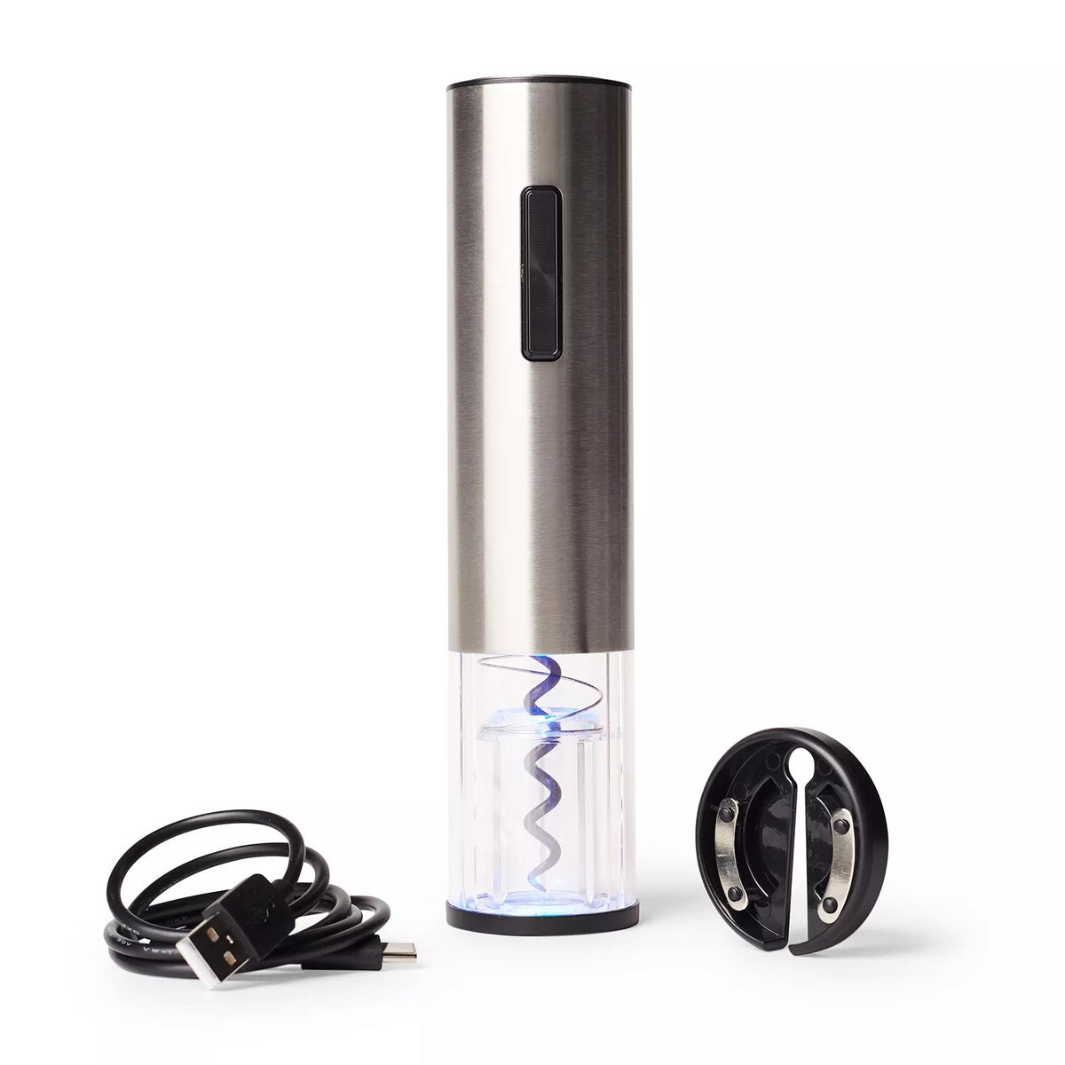 Electric wine opener 2-in-1 set with foil cutter and USB charging cable